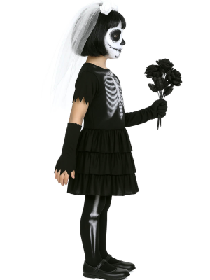 Disfraz De Novia Esqueleto Infantil - Disfraces Calaveras y Catrinas