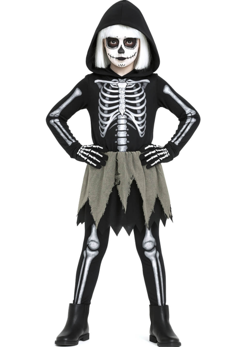 Disfraz De Esqueleto Harapos Niña - Disfraces Calaveras y Catrinas - Disfraces de Esqueleto para Niñas