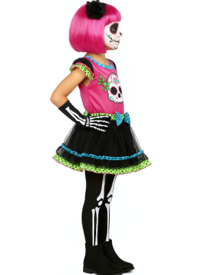 Disfraz De Catrina Colores Infantil - Disfraces Esqueletos y Catrinas - Disfraces de Esqueleto para Niñas