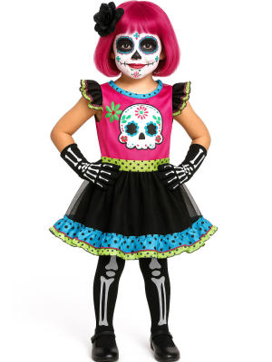 Disfraz De Esqueleto Vestido Colores Infantil