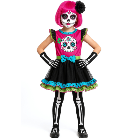 Disfraz De Esqueleto Vestido Colores Infantil