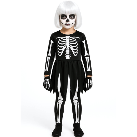 Disfraz De Vestido Esqueleto Infantil