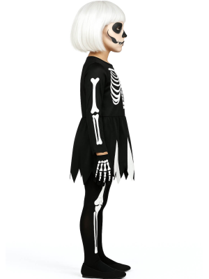 Disfraz De Esqueleto Vestido Niña - Disfraces de Calaveras y Catrinas - Disfraces de Esqueleto para Niñas