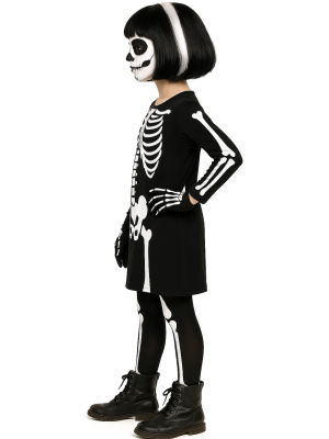 Disfraz De Esqueleto Vestido niña - Disfraces Calaveras y Catrinas - Disfraces de Halloween Infantiles