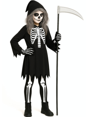 Disfraz De Esqueleto Vestido niña - Disfraces de la Muerte - Disfraces de Halloween Infantiles