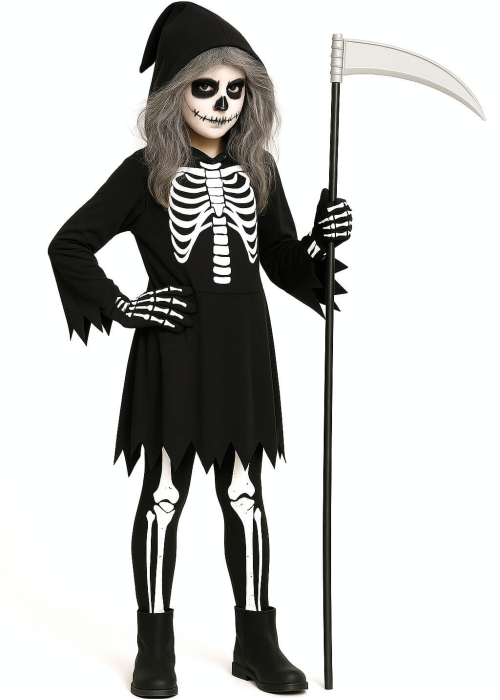 Disfraz De Esqueleto Vestido niña - Disfraces de la Muerte - Disfraces de Halloween Infantiles