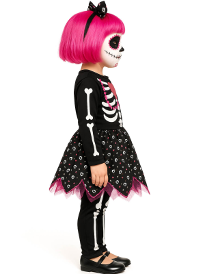 Disfraz De Esqueleto Vestido Niña - Disfraces Calaveras y Catrinas - Disfraces de Esqueleto para Bebe