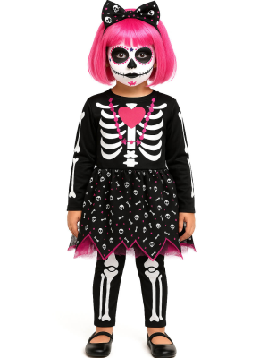 Disfraz De Esqueleto Vestido Niña - Disfraces Calaveras y Catrinas - Disfraces de Esqueleto para Bebe