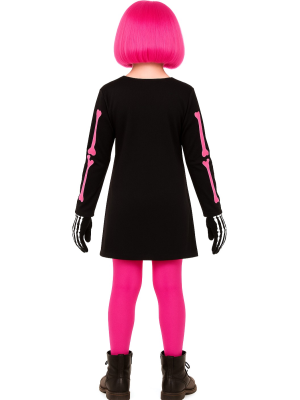 Disfraz De Esqueleto Vestido Rosa Infantil