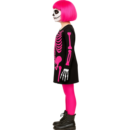 Disfraz De Esqueleto Vestido Rosa Infantil