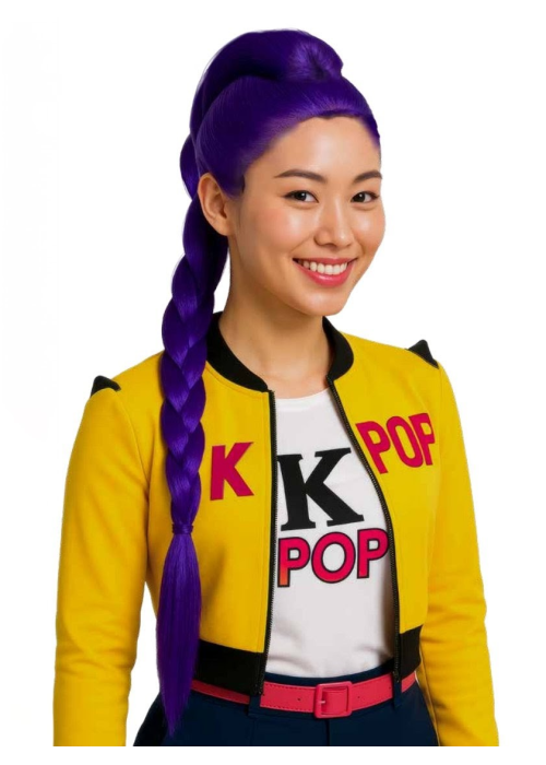 Peluca Rumi Guerrera K-POP - Complementos Cazadoras Demonios - Complementos de Las Guerreras K-POP