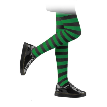 Panty de Rayas Verde y Negro Infantil - Complementos para Disfraces