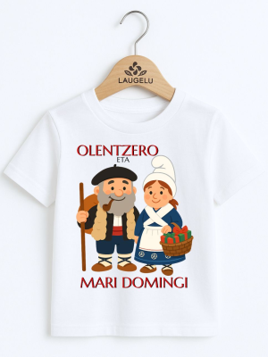 Camiseta Olentzero eta Mari Domingi Infantil - Euskal Jantziak