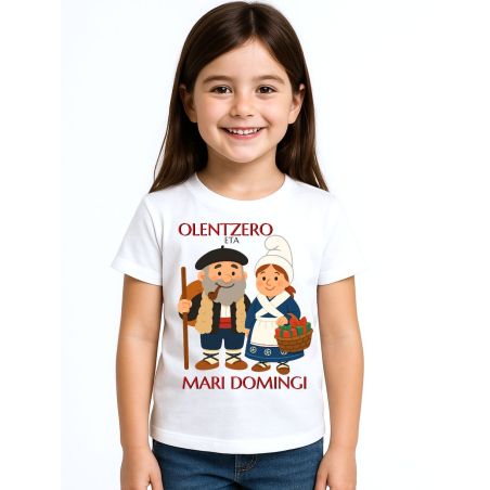 Camiseta Olentzero eta Mari Domingi Niña - Euskal Jantziak