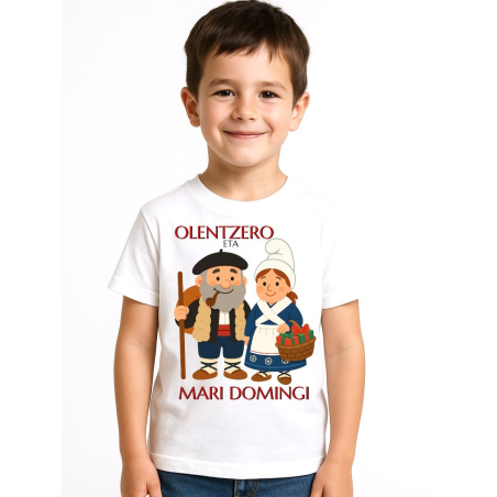 Camiseta Olentzero eta Mari Domingi Niño - Euskal Jantziak