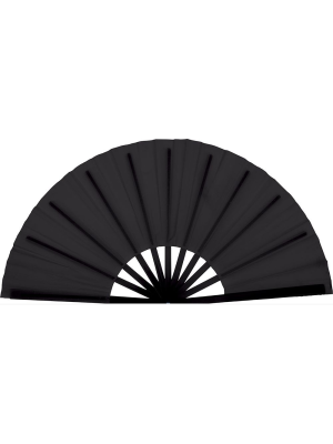 Abanico De Tela Gigante Negro - Complementos Locomia