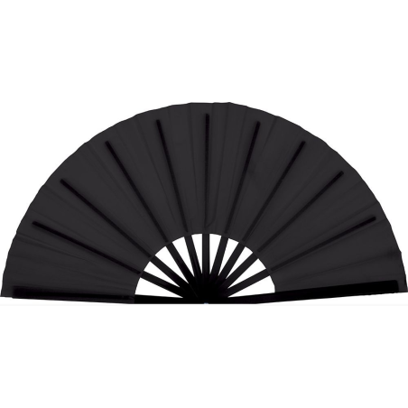Abanico De Tela Gigante Negro - Complementos Locomia