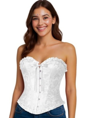 Corset Blanco Corazon - Complementos para Disfraces - Corpiños y Chalecos