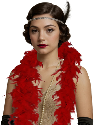 Boa De Plumas Roja 80gr - Complementos para Disfraces
