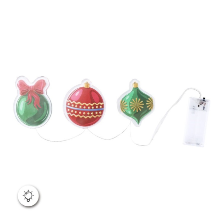 Pegatinas Gel Bolas con Led De Navidad - Decoración Navideña - Complementos Navideños