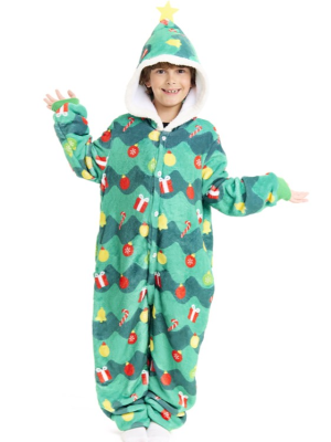 Disfraz De Arbol De Navidad Pijama  Peluche Infantil - Disfraces Navideños para Niños