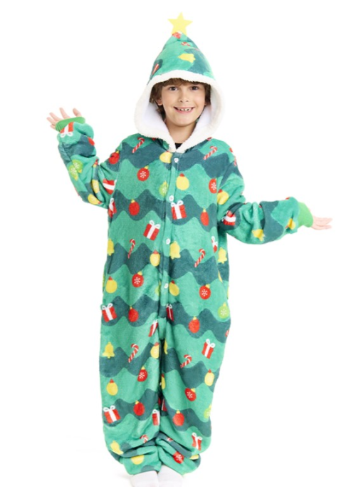 Disfraz De Arbol De Navidad Pijama  Peluche Infantil - Disfraces Navideños para Niños