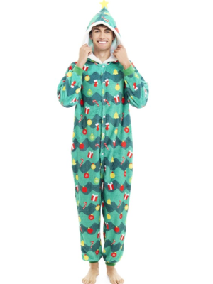 Disfraz De Arbol De Navidad Pijama Peluche Adulto - Disfraces Navideños Adultos