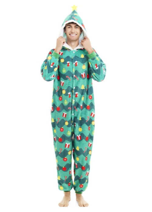Disfraz De Arbol De Navidad Pijama Peluche Adulto - Disfraces Navideños Adultos