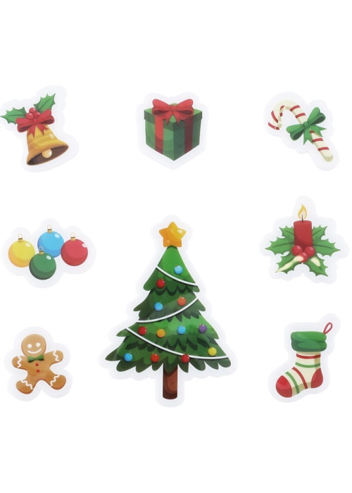 Pegatinas Gel Figuras De Navidad - Decoración Navideña - Complementos Navideños