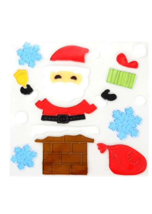 Pegatinas Gel Santa Chimenea De Navidad - Decoración Navideña - Complementos Navideños