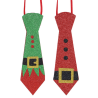 Corbata Navideña Papa Noel y Elfo - 1 Unid. - Chalecos, Pajaritas y Corbatas de Lentejuelas