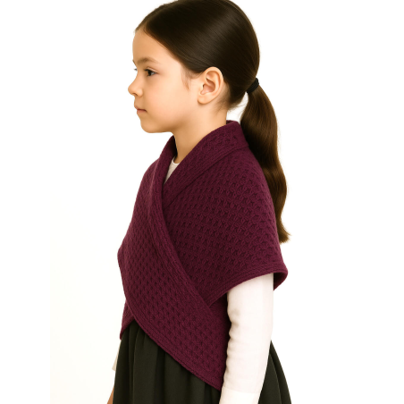 Toquilla Aldeana Niña Morada Berenjena - Trajes Regionales - Toquillas y Mendigozales
