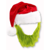 Gorro Papa Noel con Barba De El Grinch - Complementos Disfraces Navidad - Mascaras de Cine