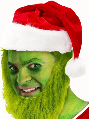 Gorro Papa Noel con Barba De El Grinch - Complementos Disfraces Navidad - Mascaras de Cine