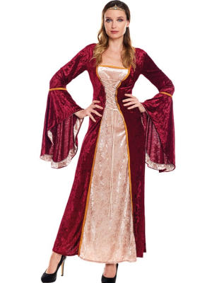Disfraz de Reina Medieval Granate - Disfraces Medievales para Mujer