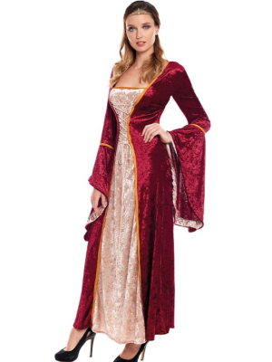 Disfraz de Reina Medieval Granate - Disfraces Medievales para Mujer
