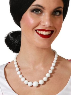 Collar De Sevillana Pequeño Blanco Brillo - Pendientes, Collares y Pulseras