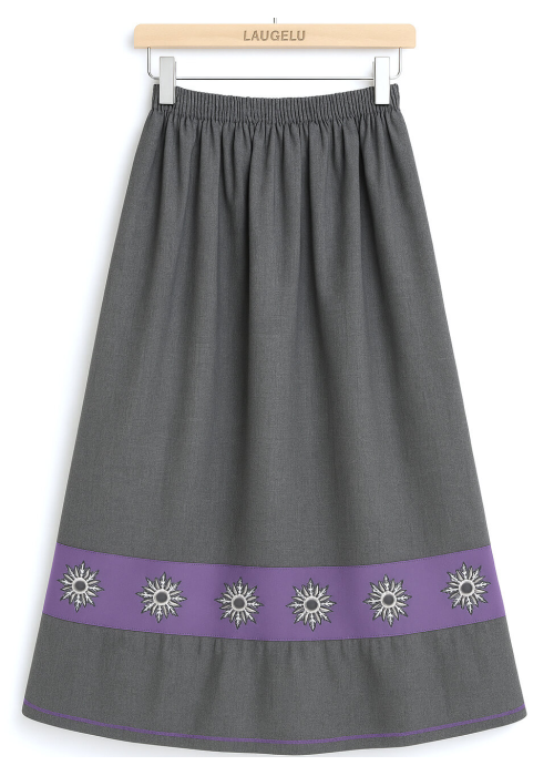 Falda Casera Gris Bies Lila Eguzkilore - Faldas Casera Mujer