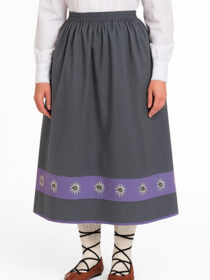 Falda Casera Gris Bies Lila Eguzkilore - Faldas Casera Mujer