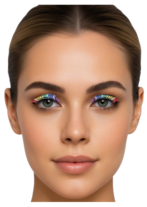 Pestañas Arcoiris Metalizadas - Maquillaje y Caracterizacion