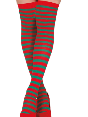 Medias De Rayas Rojas Y Verdes - Medias y Pantys