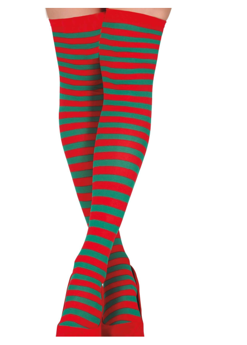 Medias De Rayas Rojas Y Verdes - Medias y Pantys
