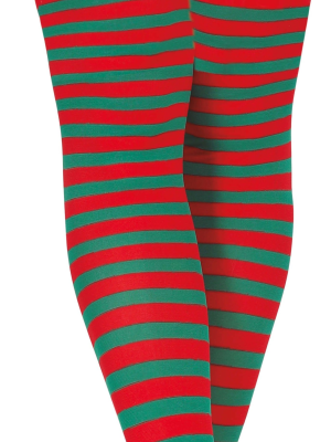 Medias De Rayas Rojas Y Verdes - Medias y Pantys