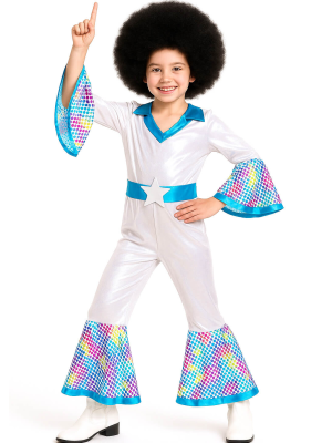 Disfraz De Disco Plata Niña