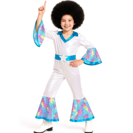 Disfraz De Disco Plata Niña