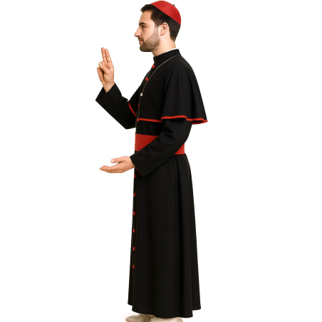 Disfraz De Cardenal Negro - Disfraces Religiosos - Disfraces de Curas y Religiosos para Hombres