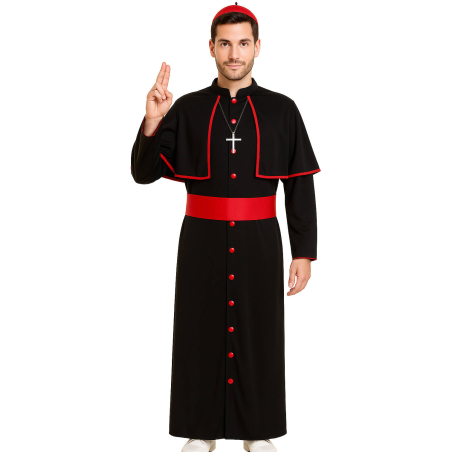 Disfraz De Cardenal Negro - Disfraces Religiosos - Disfraces de Curas y Religiosos para Hombres