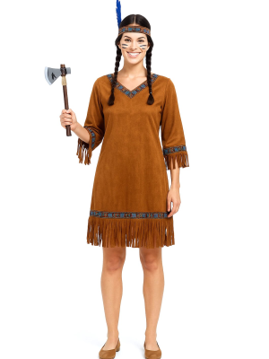 Disfraz De India Marron mujer - Disfraces de Indias y Vaqueras - Disfraces de Indios Adultos