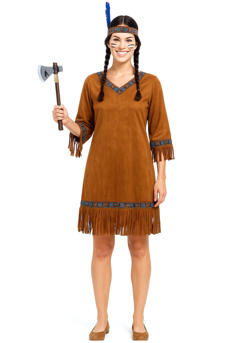 Disfraz De India Marron mujer - Disfraces de Indias y Vaqueras - Disfraces de Indios Adultos