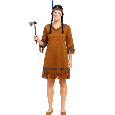 Disfraz De India Marron mujer - Disfraces de Indias y Vaqueras - Disfraces de Indios Adultos